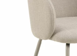 Stoel 55,5x55x79cm - stof - beige- Eetkamerstoelen