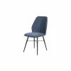 Stoel 45x50x91cm - stof - blauw- Eetkamerstoelen