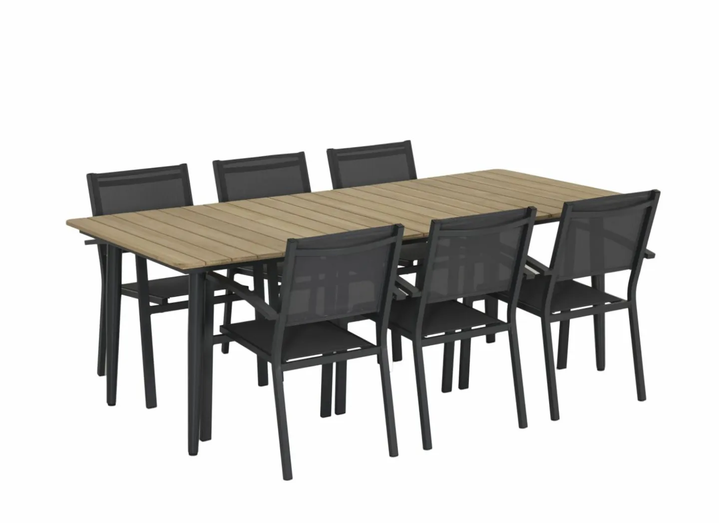 Tafel Brisk 220x100cm - teak massief & aluminium - naturel- Keukentafels|Eettafels