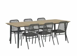 Tafel Brisk 220x100cm - teak massief & aluminium - naturel- Keukentafels|Eettafels