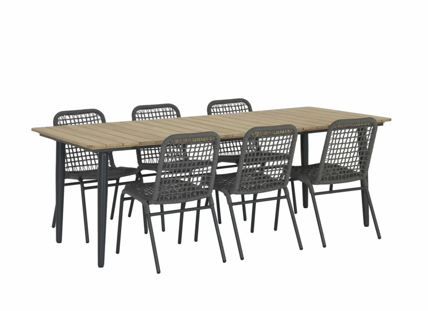 Tafel Brisk 220x100cm - teak massief & aluminium - naturel- Keukentafels|Eettafels