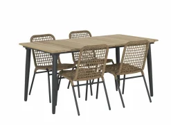 Tafel Brisk 160x90cm - teak massief & aluminium - naturel- Keukentafels|Eettafels