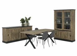 Eettafels|Tafel Estrella 220x95cm - meubelplaat - industrial oak