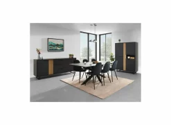 Keukentafels|Eettafels|Tafel Faro 170x95cm - melamine - structuur zwart