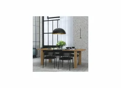 Tafel Kaszimiro 180/220x90cm - decor - waterford eik & zwart- Keukentafels|Eettafels