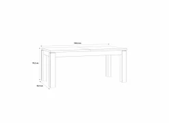 Tafel Kaszimiro 180/220x90cm - decor - waterford eik & zwart- Keukentafels|Eettafels