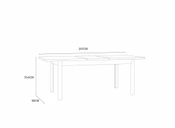 Eettafels|Tafel Killarney 160-207x90xH77cm - decor - mauvella oak