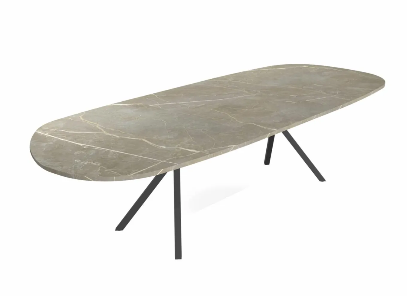 Perfecta Eettafels|Tafel Onyx 220/300x120cm - HPL - marmor lugano & antraciet
