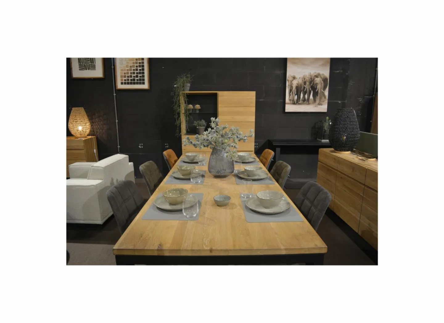 Tafel Palacio 200x100cm - eik massief - naturel- Eettafels