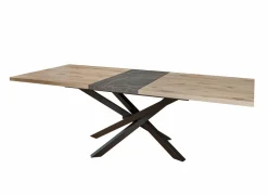 Tafel Sacha 190/240x100cm - melamine & metaal - canyon oak- Eettafels