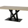 Eettafels|Tafel Sacha 200x100cm - melamine & metaal - canyon oak & zwart