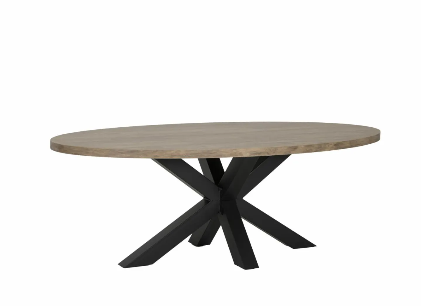 Tafel 260x130cm - decor - old teak & matt black- Eettafels