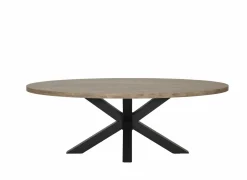Tafel 260x130cm - decor - old teak & matt black- Eettafels