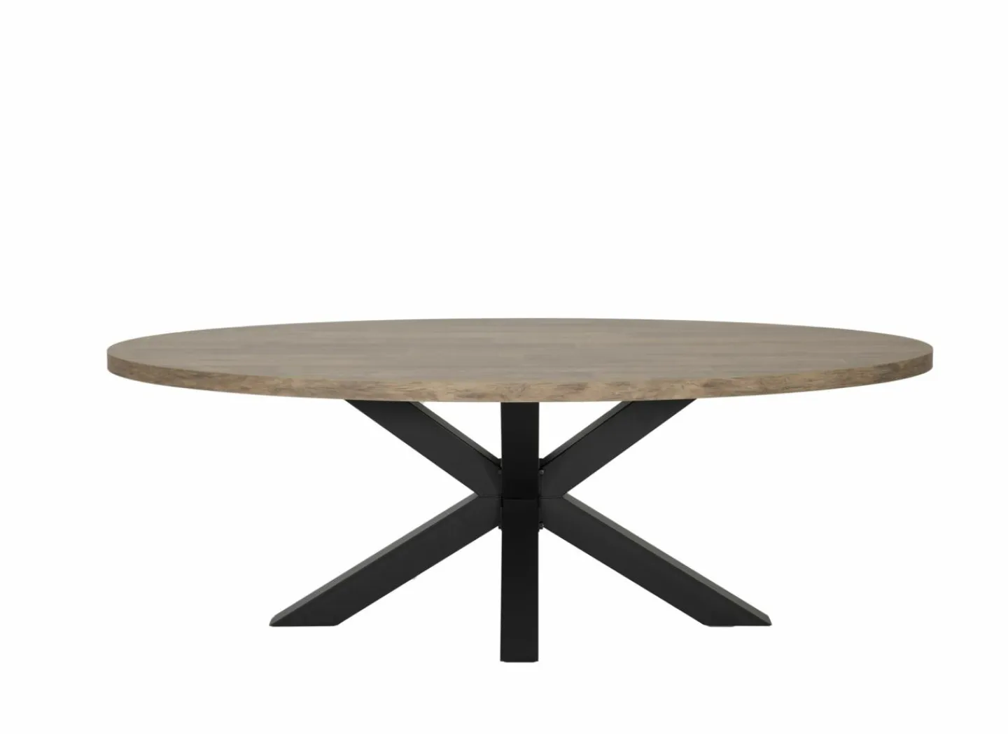 Tafel 260x130cm - decor - old teak & matt black- Eettafels