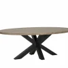 Eettafels|Tafel 183x100cm - decor - old teak & matt black