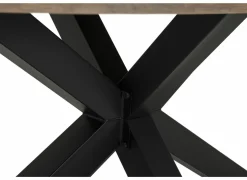 Eettafels|Tafel 183x100cm - decor - old teak & matt black