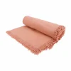 Cosy & Trendy Tafelkleed Franjes 140x250cm - katoen - oud roze- Tafellakens