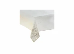 Tafelkleed Gouden stippen 140x360cm - polyester & katoen - wit- Tafellakens|Kerstdecoratie