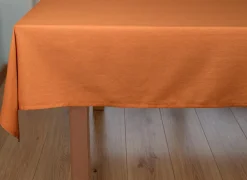 Tafellakens|Tafelkleed WOW Essence Henna  150x300cm - katoen & linnen - bruin