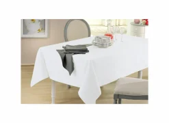 Tafellakens|Tafelkleed 300x300cm - polyester & katoen - wit