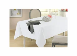 Tafelkleed 150x350cm - polyester & katoen - wit- Tafellakens