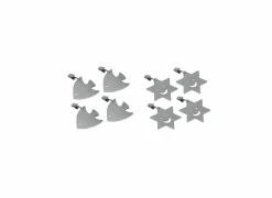 Tafelklemmen|Tafellakengewichten Sterren/Vissen zilver, set van 4