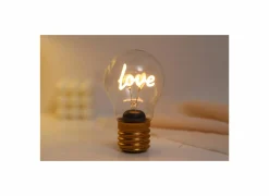 Decoratieve Accessoires|Tafellampen|Tafellamp Bulb Shaped Light Love - glas & metaal - goud