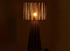 Tafellamp E27 H69cm - papier - zwart & naturel- Tafellampen