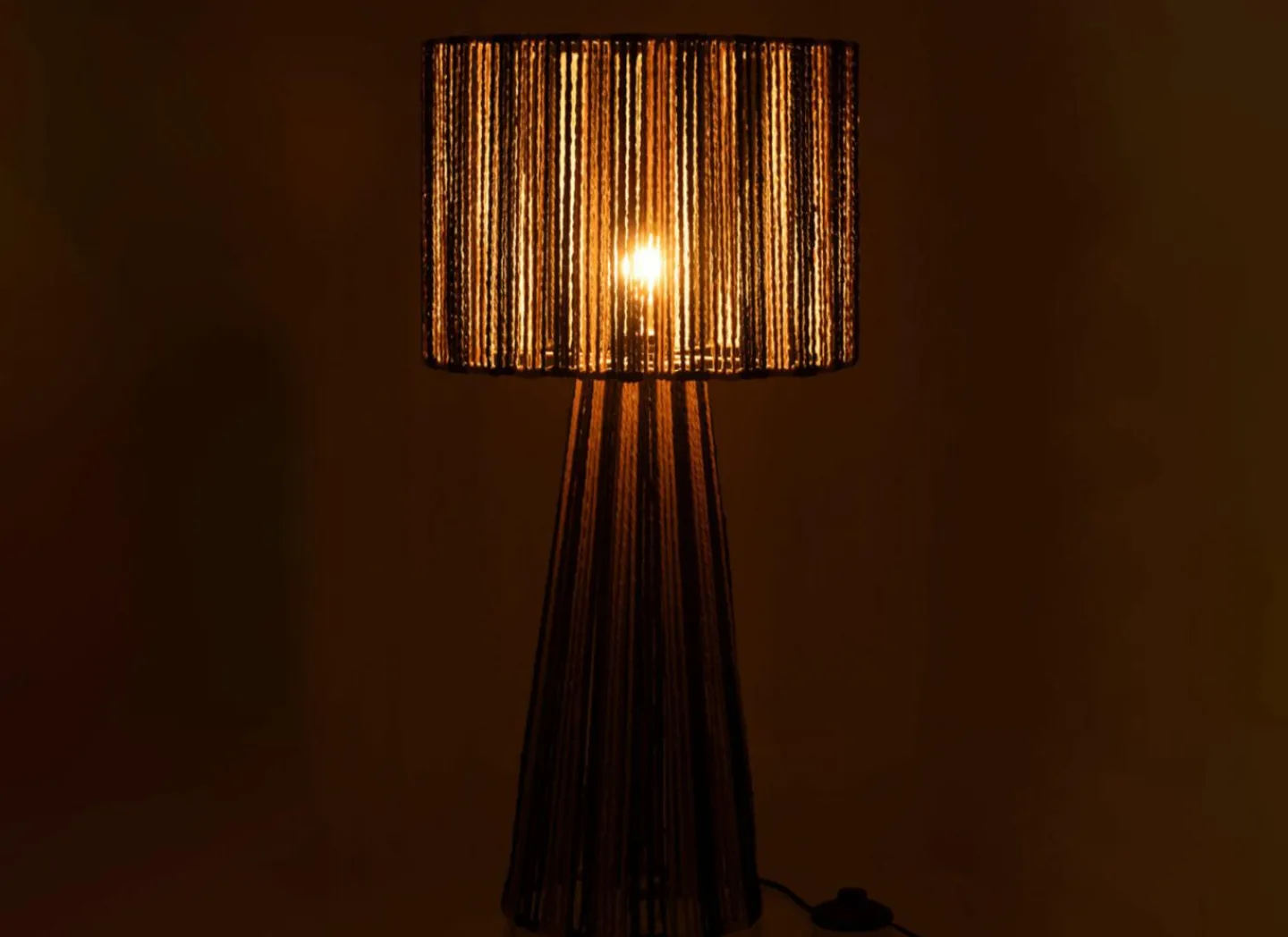 Tafellamp E27 H69cm - papier - zwart & naturel- Tafellampen