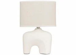 Tafellamp Gaby H31,5cm E14 - stoneware - wit- Tafellampen