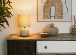 Tafellampen|Tafellamp Gaia Ø15,2xH28cm E14 - stoneware - beige