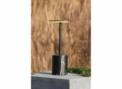Tafellampen|Tafellamp H20cm - aluminium - zwart met herlaadbare batterij