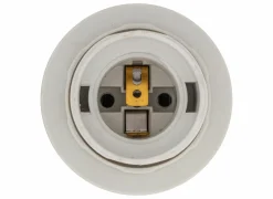 Tafellamp Travis Ø20xH25cm - glas & dennenhout - wit & naturel- Tafellampen