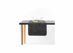 Tafellopers|Tafelloper Truman 45x145cm - lederlook - zwart