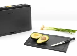 Brabantia Tasty+ Snijplanken set plus houder, 4-delig 36x21,80cm - kunststof - dark grey- Snijplanken