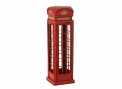 J line Decoratieve Accessoires|Telefooncel Antiek 38,5x11,5x11,5cm - metaal - rood