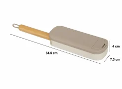 Praktische Toebehoren|Praktische Toebehoren|Textielborstel 7,3x4x34,5cm - bamboe & kunststof - grijs