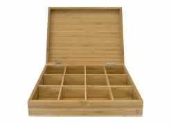 Thee-Accessoires|Theedoos 28x23x6,8cm - bamboe - naturel