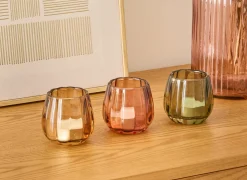 Kaars & Houder|Theelichthouder Belia H7,5cm - glas - multicolor