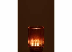 J line Kaars & Houder|Theelichthouder Gestreept H13cm