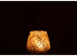 J line Theelichthouder Glas H9cm- Kaars & Houder