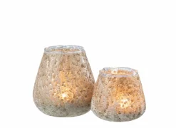 J line Theelichthouder Glas H9cm- Kaars & Houder