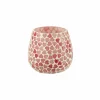 Theelichthouder Hart Ø9x8cm - glas - roze- Kaars & Houder