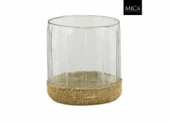 Edelman Theelichthouder Nomi H19cm - glas - transparant- Kaars & Houder