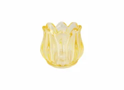 Cosy & Trendy Theelichthouder Tulp H7cm geel- Kaars & Houder