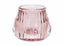 Cosy & Trendy Kaars & Houder|Theelichthouder Ø8x6,8cm - glas - roze
