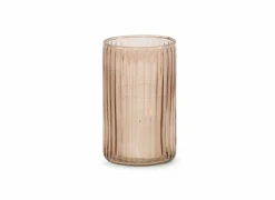 Theelichthouder Ø7x12cm - glas - amber- Kaars & Houder