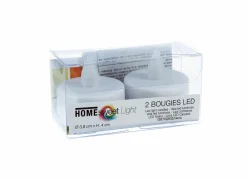 Herfstdecoratie|Kerstdecoratie|Theelichtjes LED wit, set van 2