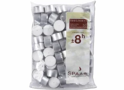Spaas Herfstdecoratie|Kerstdecoratie|Theelichtjes 8u wit, set van 50