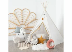 Tipi Kids Wapi 120x120x160cm - katoen & polyester - beige- Kinderdecoratie